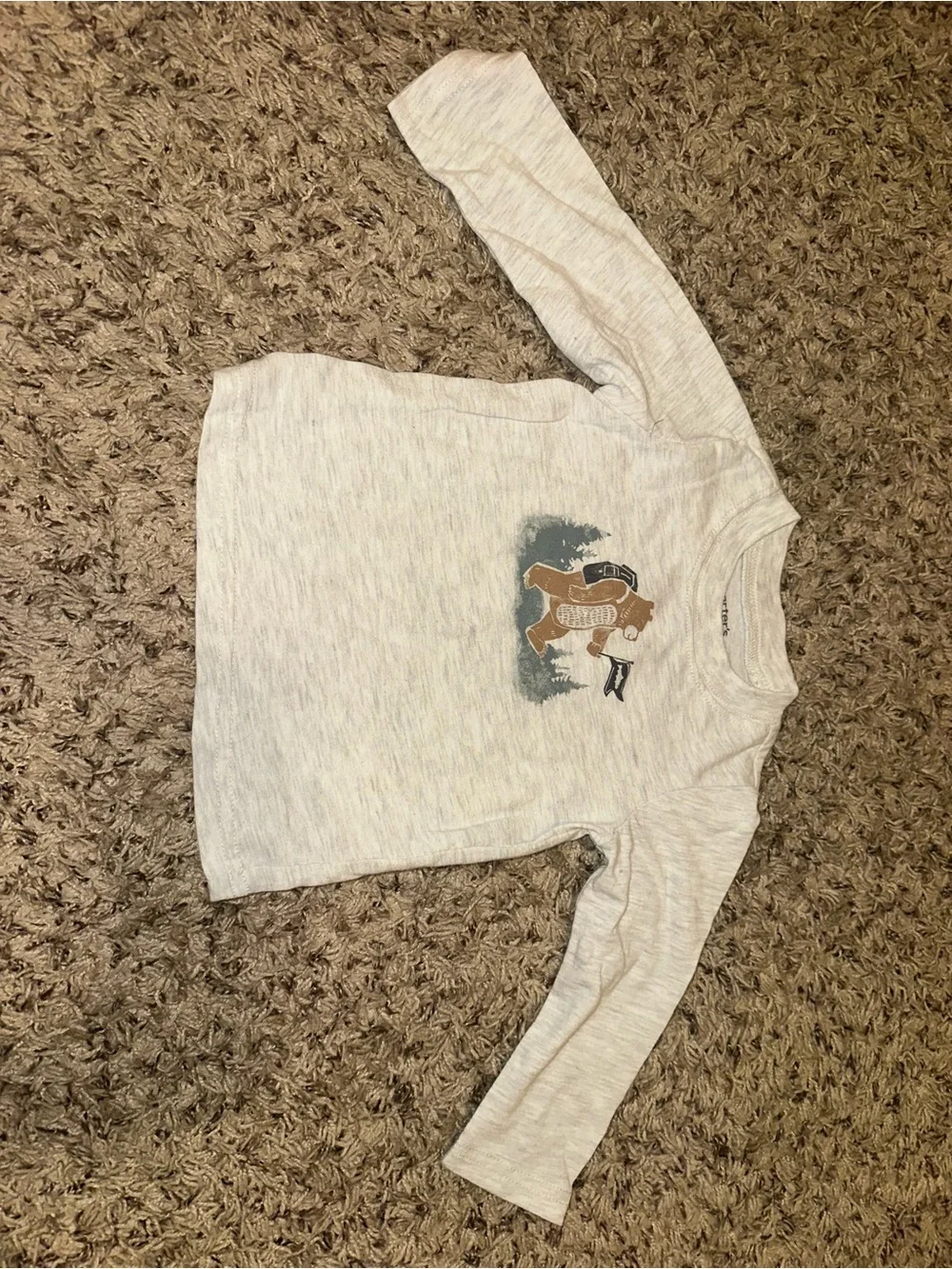 Carters jogger set Cream Graphic Bear Top & Black Jogger Set